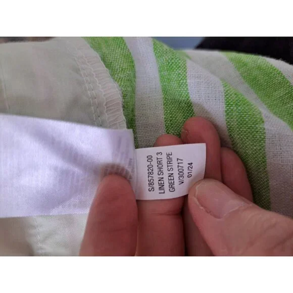 Lot of 2 Linen Bld L Old Navy Striped Lounge Shorts Pink & Green Elastic Waist - Picture 11 of 11